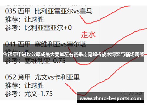 今夜意甲进攻效率成最大变量左右赛果走向解析战术博弈与临场调整